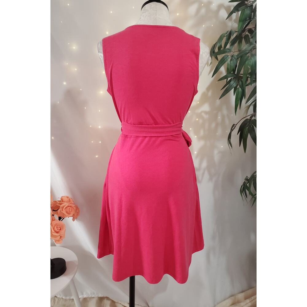 Toad & Co Tech Cue Wrap Sleeveless Dress Size M Pink Eco Samba Organic Stretch - Picture 3 of 9